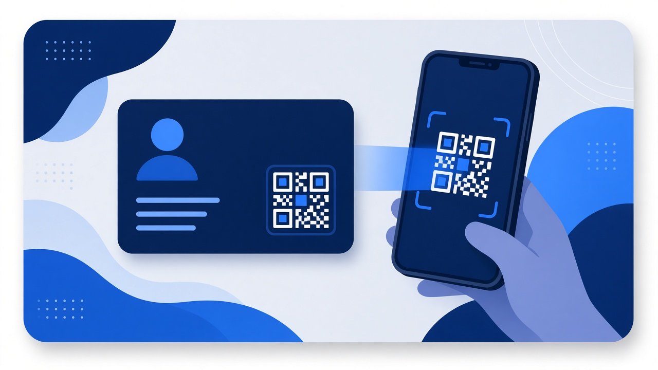 Digital business card with QR code