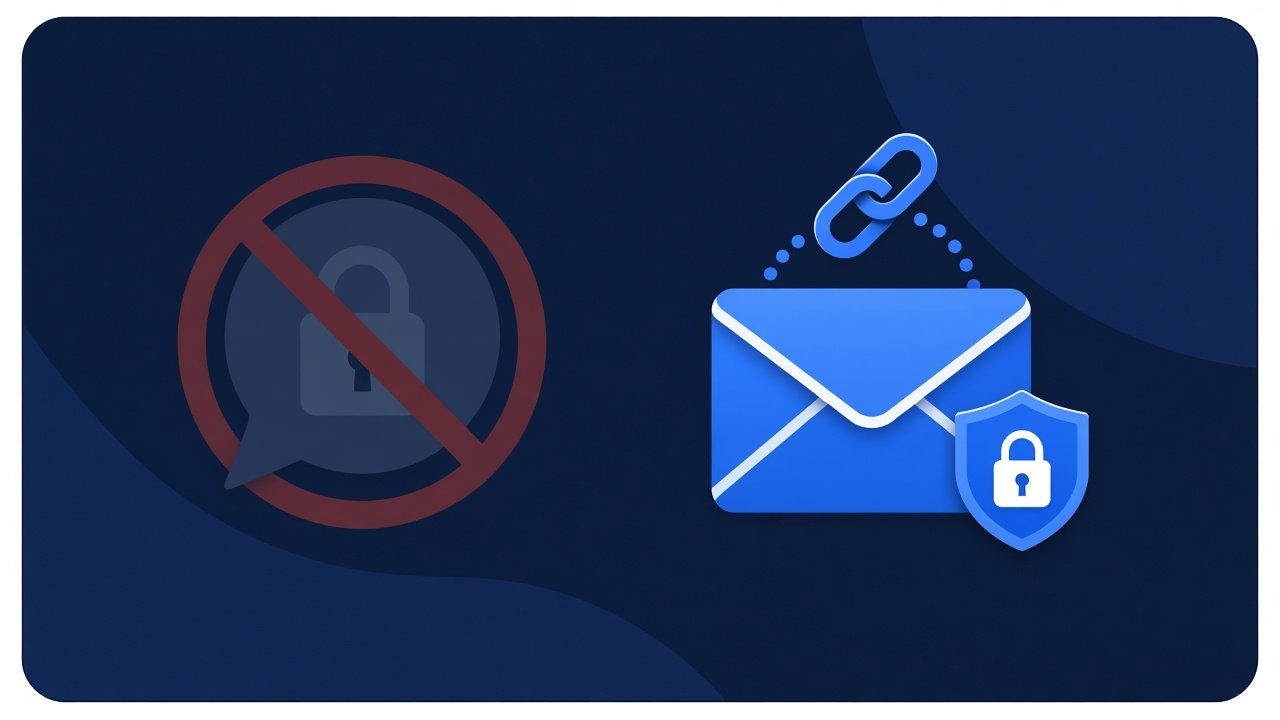 Password shared through a private link instead of chat